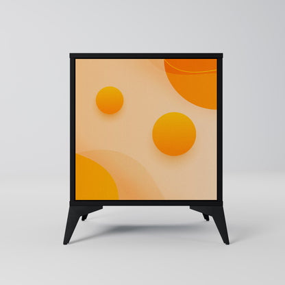 Credenza ORANGE ARRANGEMENT a 1 anta con finitura nera