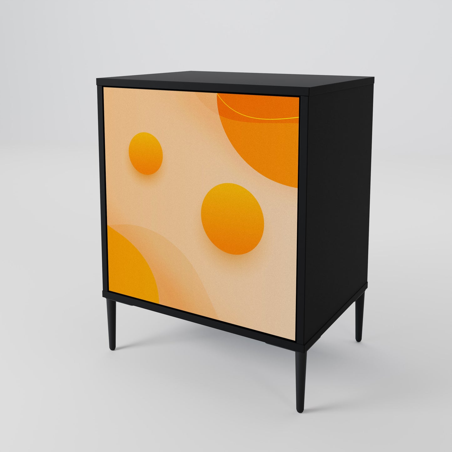 Credenza ORANGE ARRANGEMENT a 1 anta con finitura nera