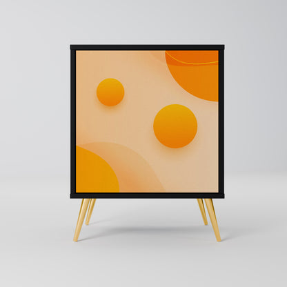 Credenza ORANGE ARRANGEMENT a 1 anta con finitura nera