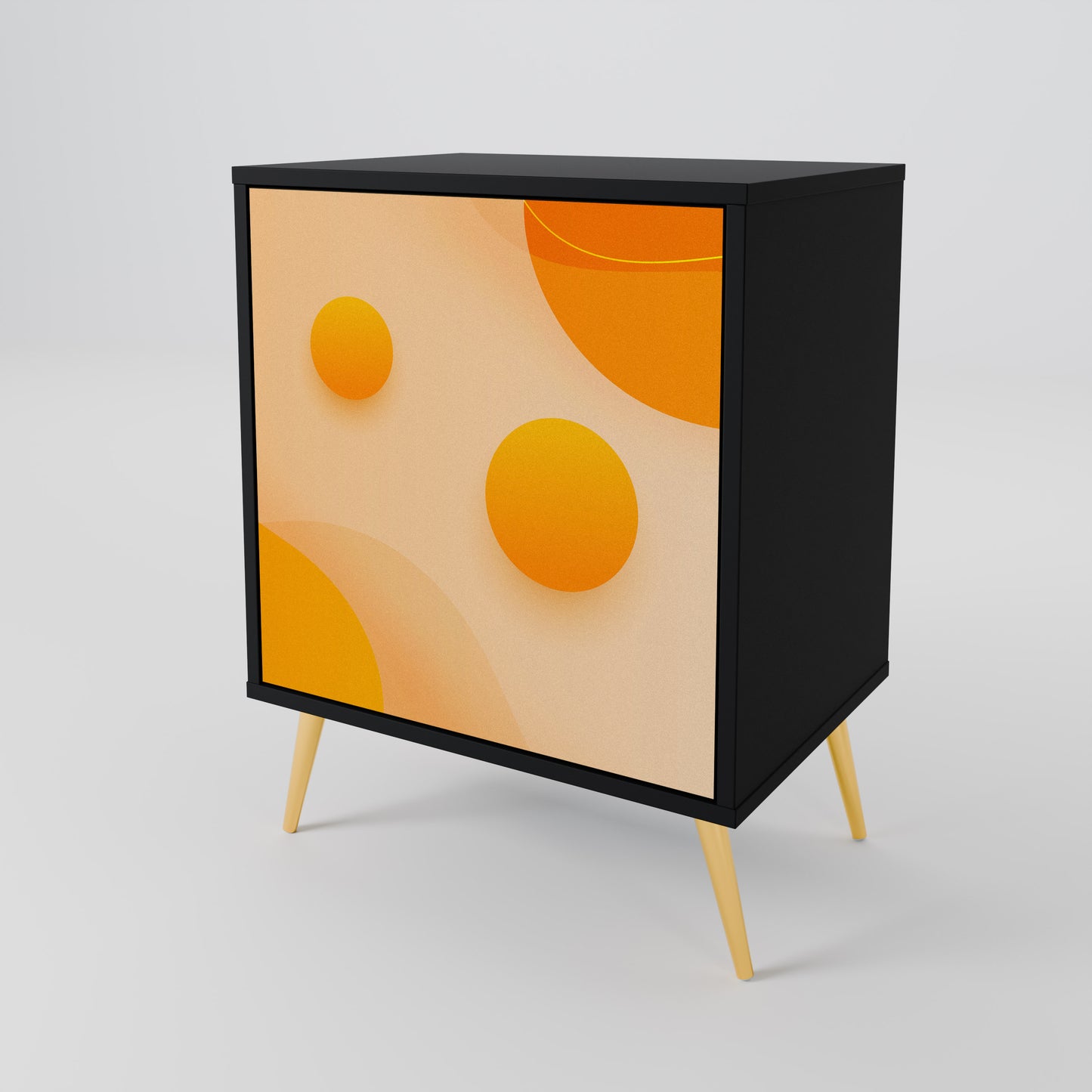 Credenza ORANGE ARRANGEMENT a 1 anta con finitura nera