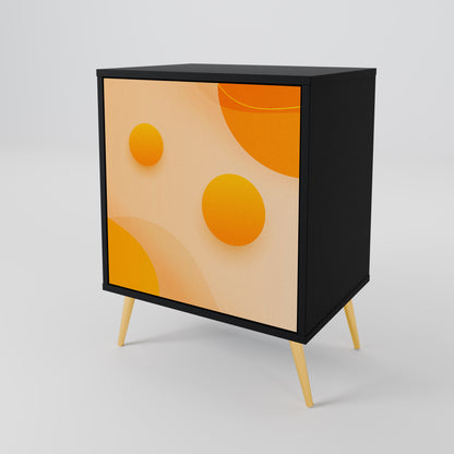 Credenza ORANGE ARRANGEMENT a 1 anta con finitura nera
