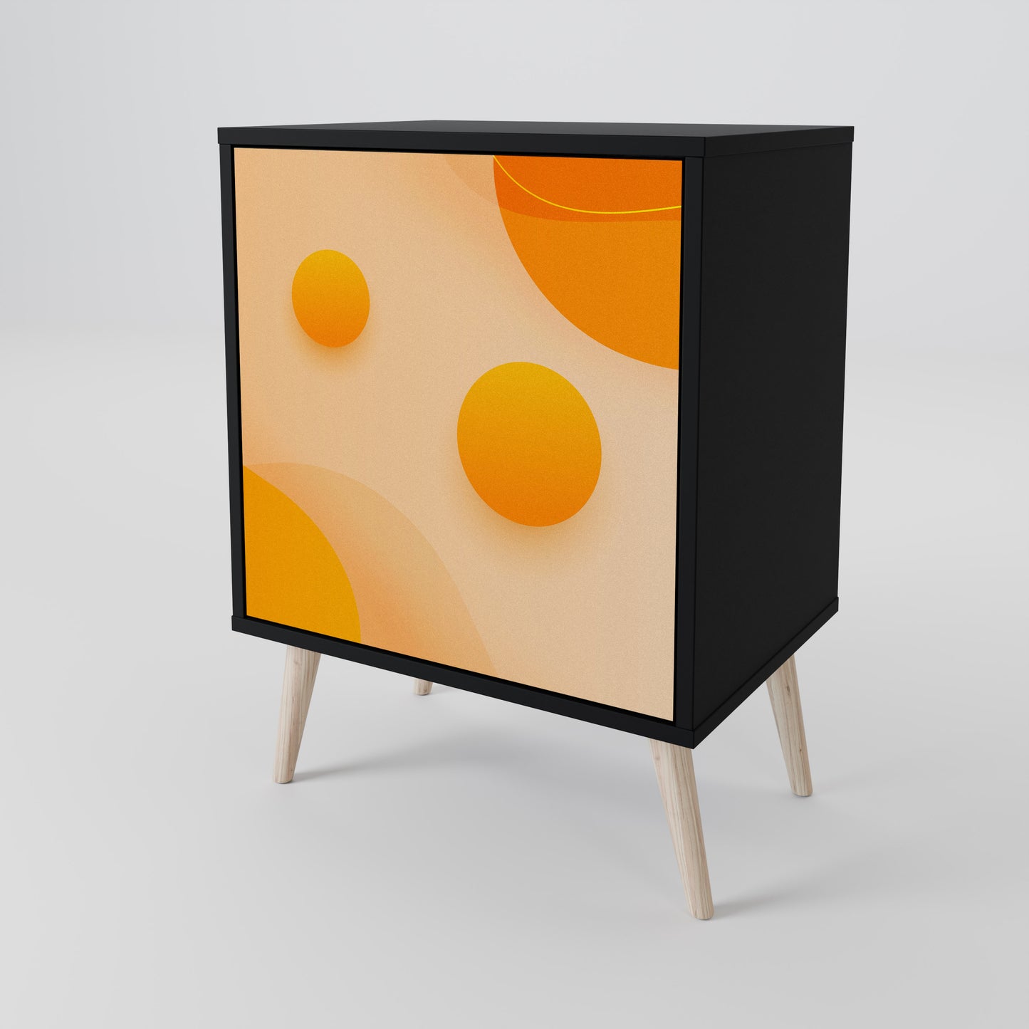 Credenza ORANGE ARRANGEMENT a 1 anta con finitura nera