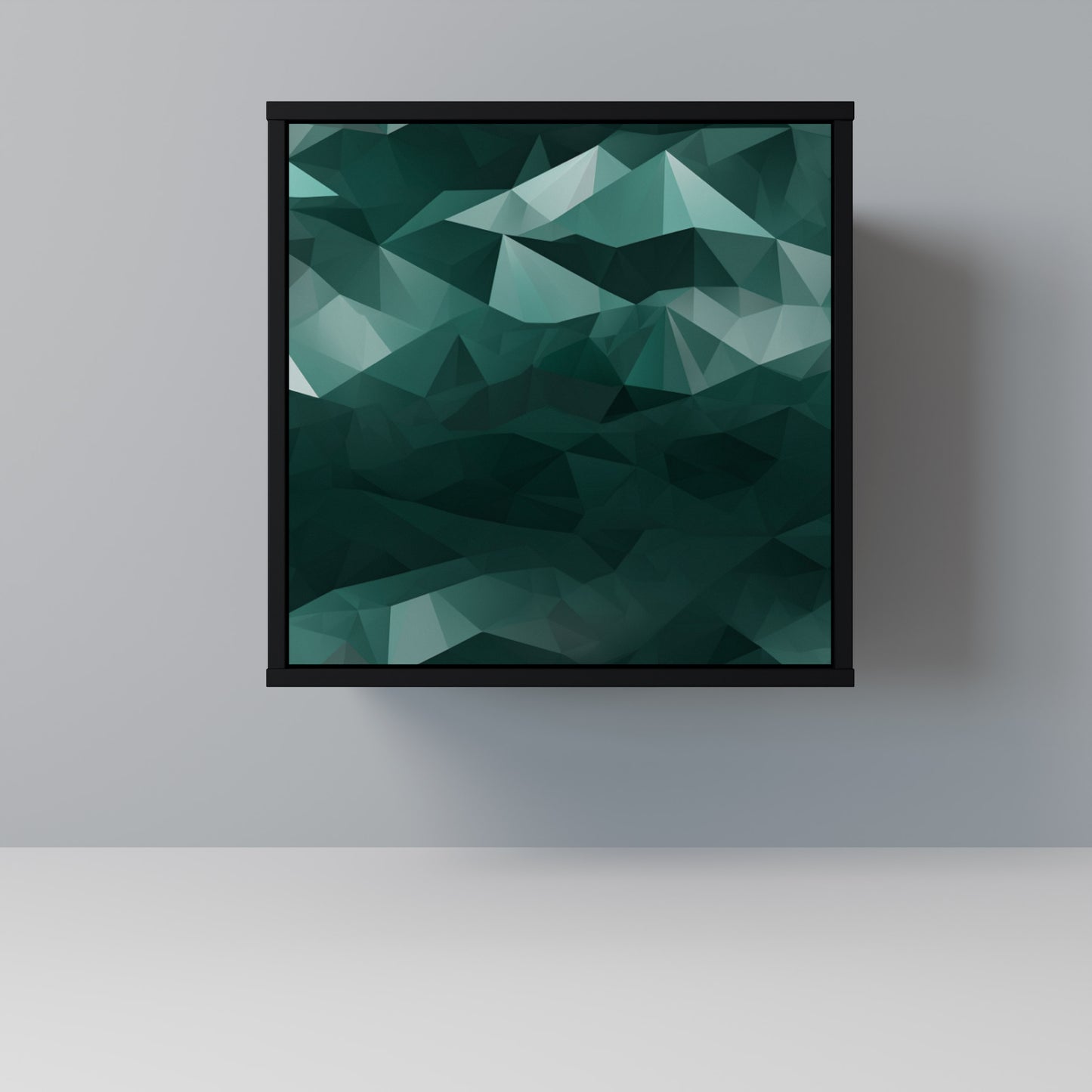 Credenza POLYGONAL FLOATING a 1 anta con finitura nera