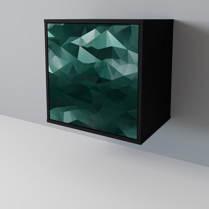 Credenza POLYGONAL FLOATING a 1 anta con finitura nera