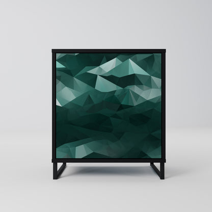 Credenza POLYGONAL FLOATING a 1 anta con finitura nera