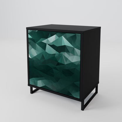 Credenza POLYGONAL FLOATING a 1 anta con finitura nera