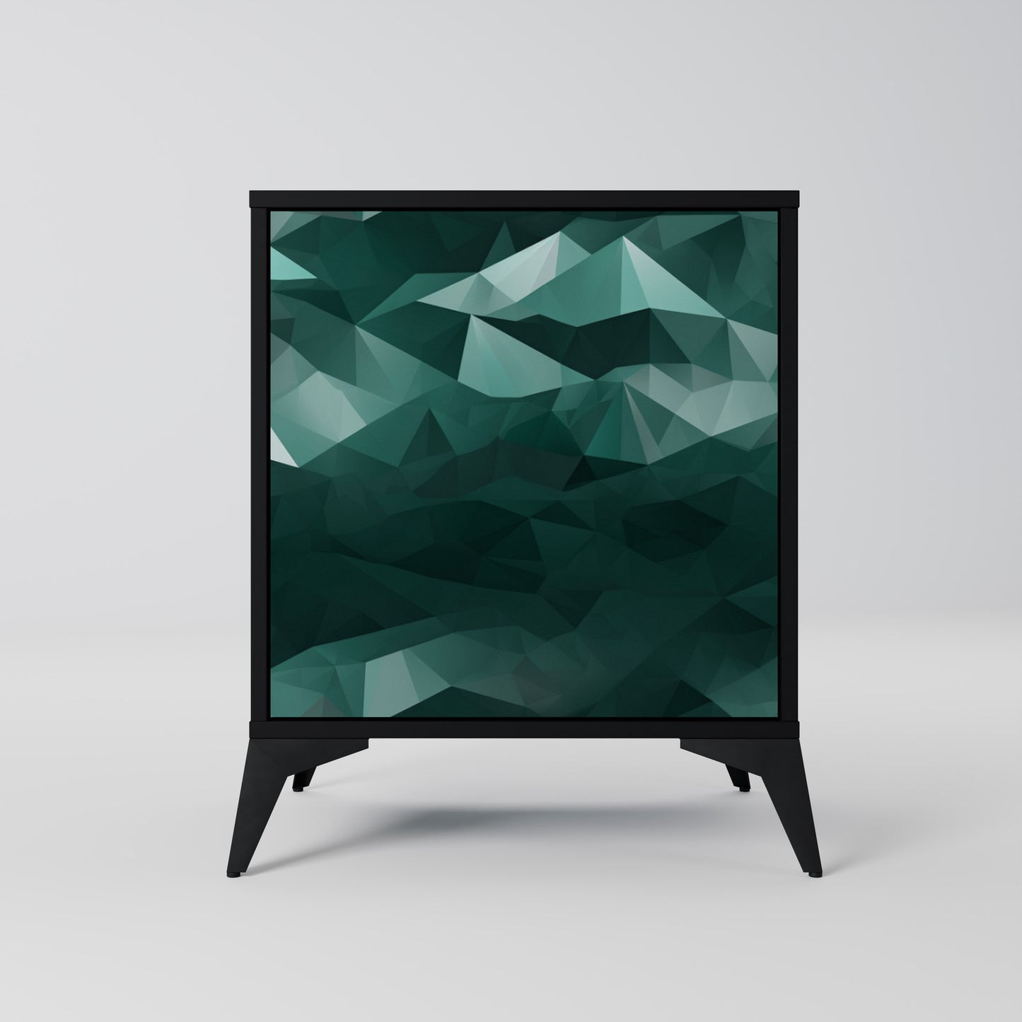 Credenza POLYGONAL FLOATING a 1 anta con finitura nera