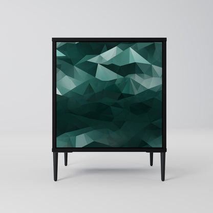 Credenza POLYGONAL FLOATING a 1 anta con finitura nera