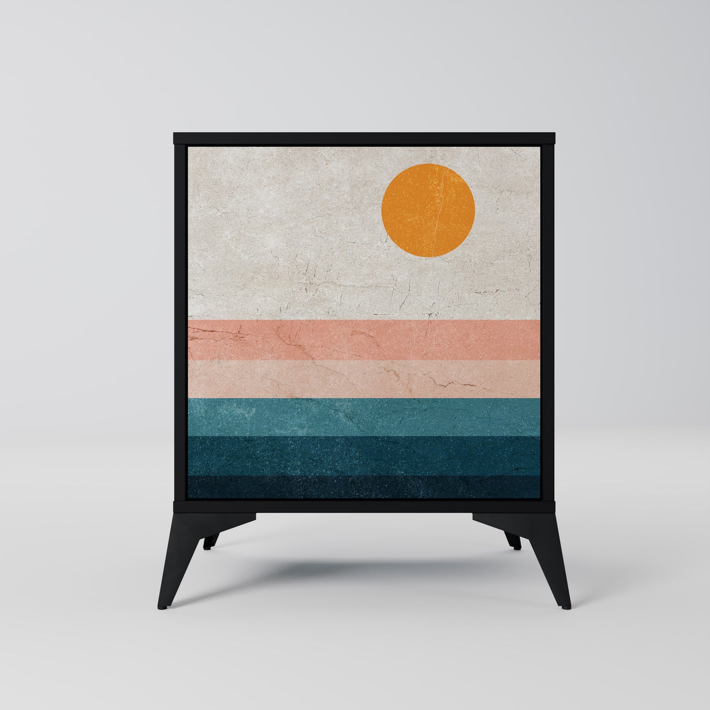 TWO HALVES 1-Door Sideboard in Black Finish