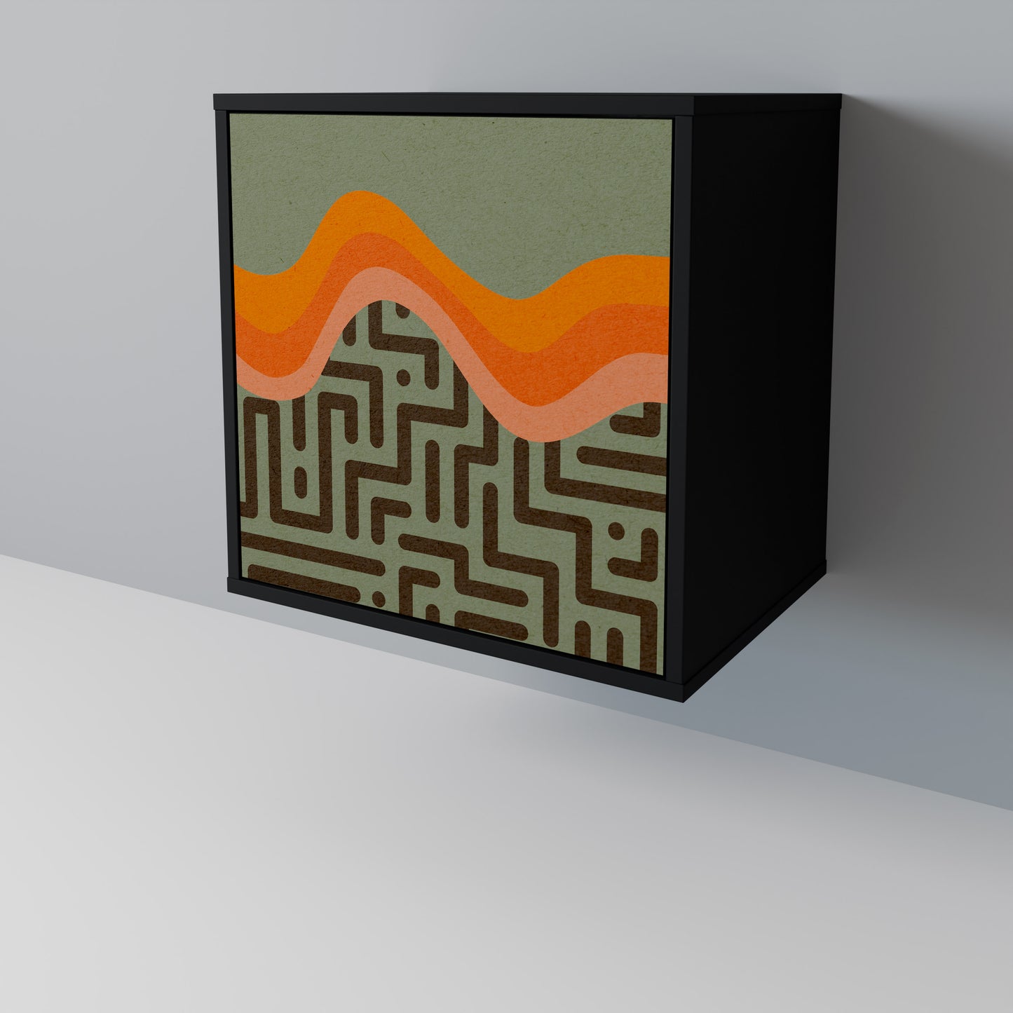 Credenza a 1 anta SIMPLE SOLUTIONS con finitura nera