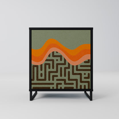 Credenza a 1 anta SIMPLE SOLUTIONS con finitura nera