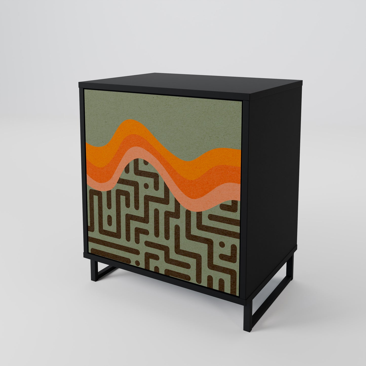 Credenza a 1 anta SIMPLE SOLUTIONS con finitura nera