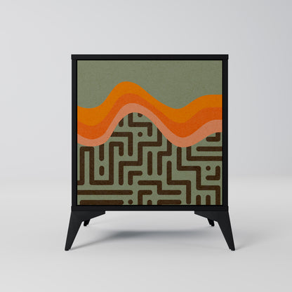 Credenza a 1 anta SIMPLE SOLUTIONS con finitura nera