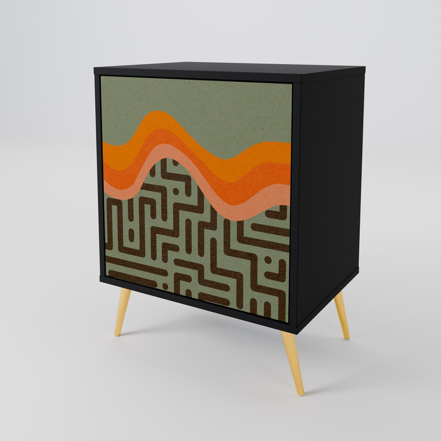 Credenza a 1 anta SIMPLE SOLUTIONS con finitura nera