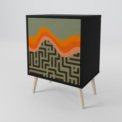 Credenza a 1 anta SIMPLE SOLUTIONS con finitura nera