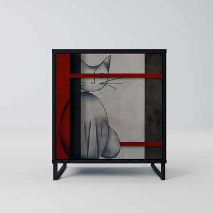 Credenza GRAY FIGURES a 1 anta con finitura nera