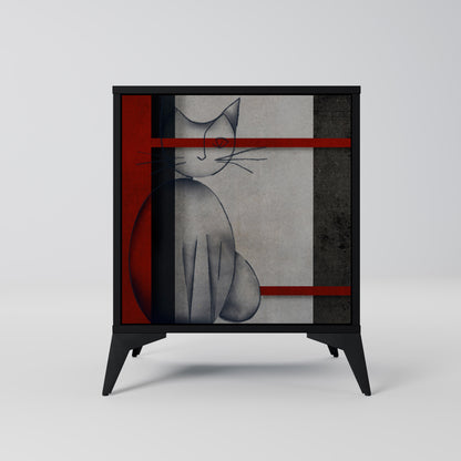 Credenza GRAY FIGURES a 1 anta con finitura nera