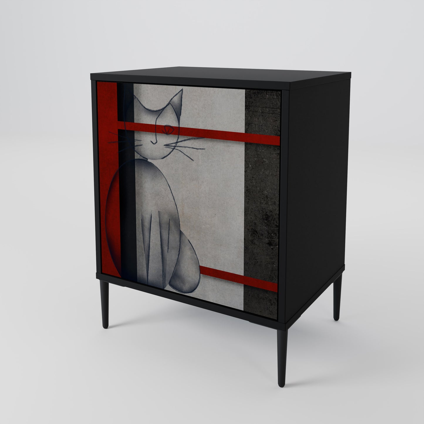 Credenza GRAY FIGURES a 1 anta con finitura nera