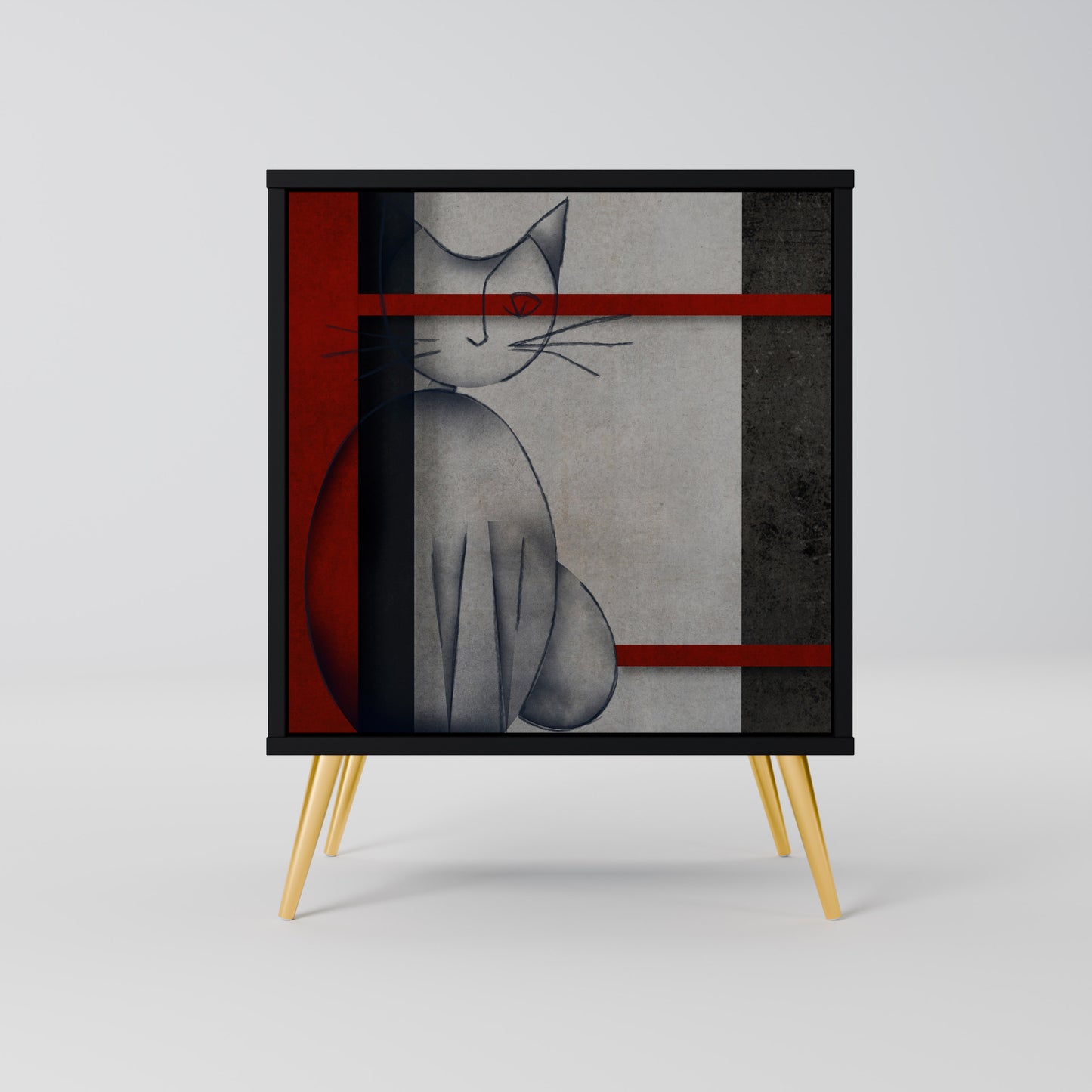 Credenza GRAY FIGURES a 1 anta con finitura nera