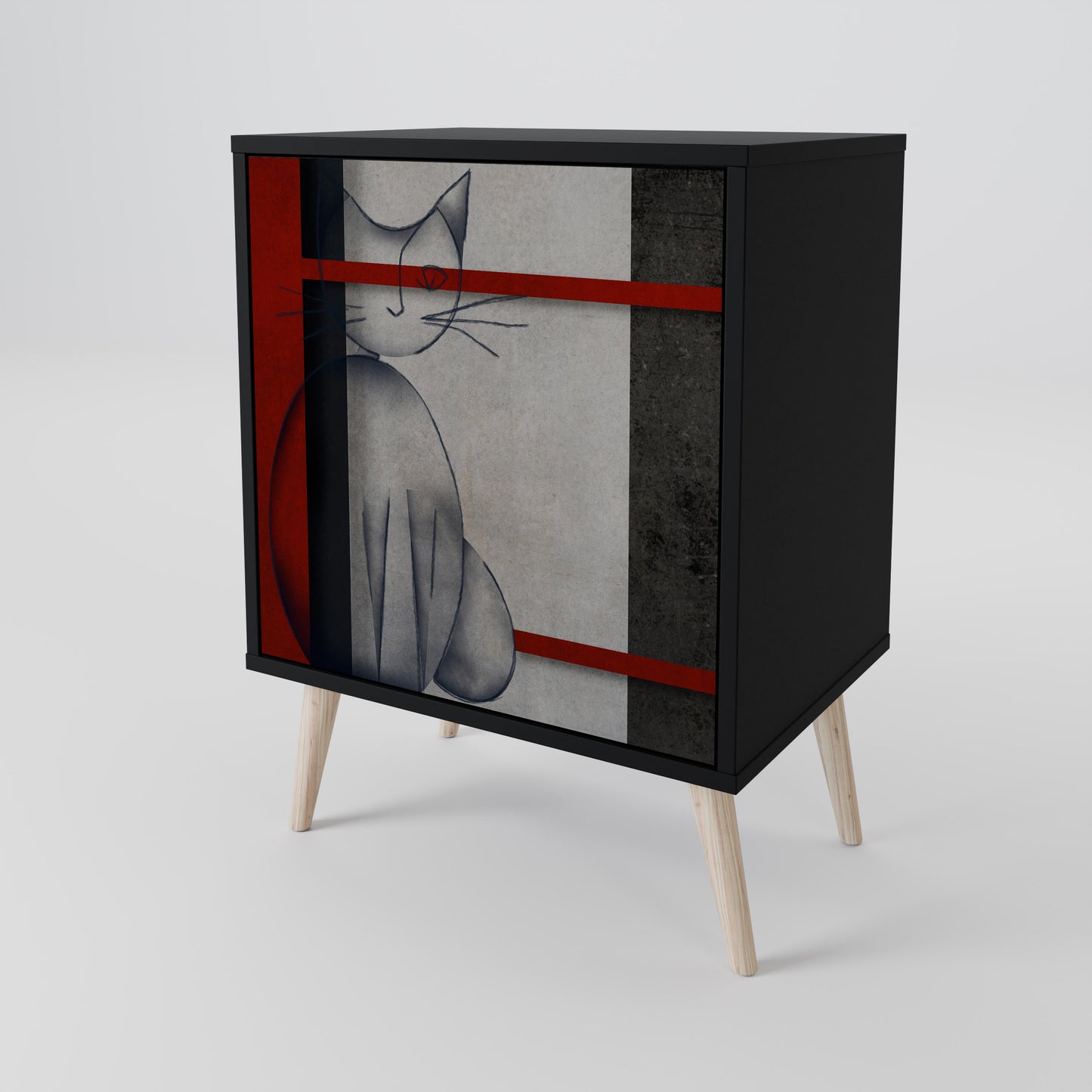 Credenza GRAY FIGURES a 1 anta con finitura nera