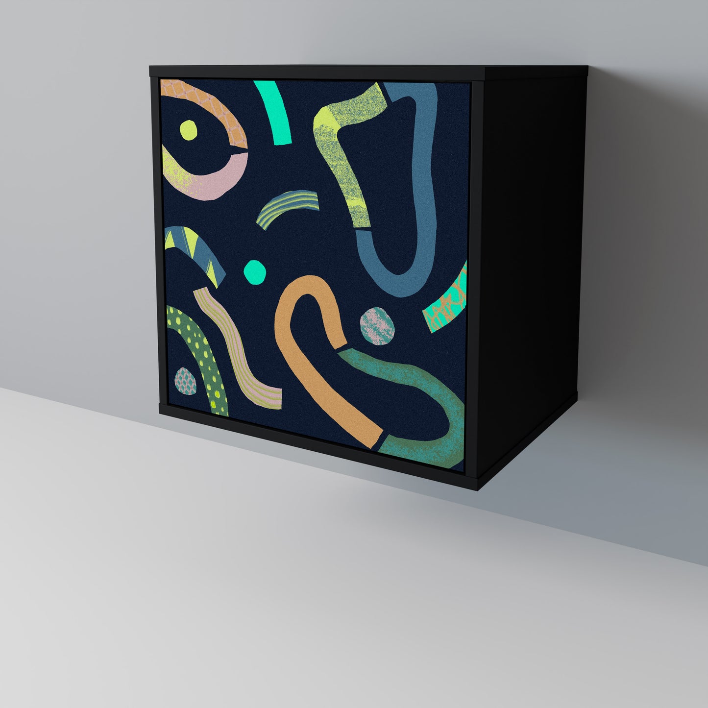 Credenza CONTRAST DANCE a 1 anta con finitura nera