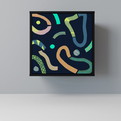 Credenza CONTRAST DANCE a 1 anta con finitura nera