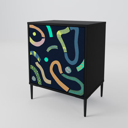 Credenza CONTRAST DANCE a 1 anta con finitura nera