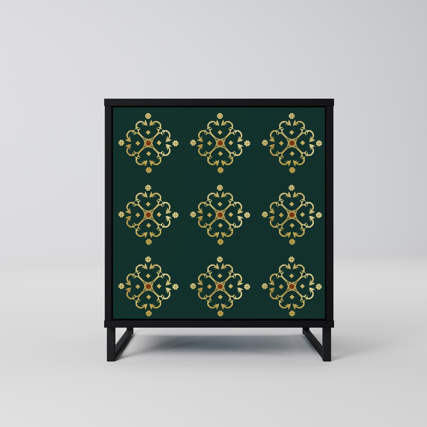 Credenza ROYAL MEDALLION a 1 anta con finitura nera