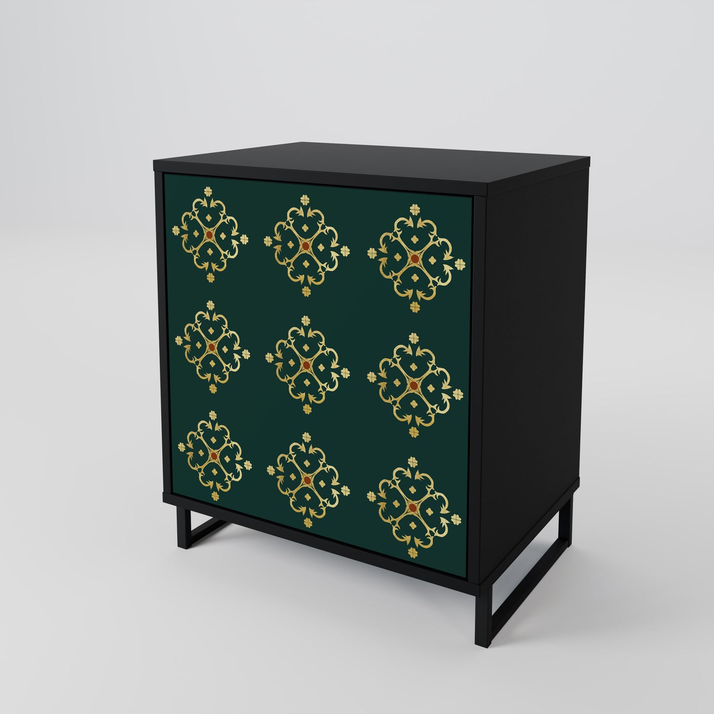 Credenza ROYAL MEDALLION a 1 anta con finitura nera