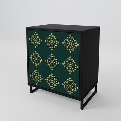 Credenza ROYAL MEDALLION a 1 anta con finitura nera