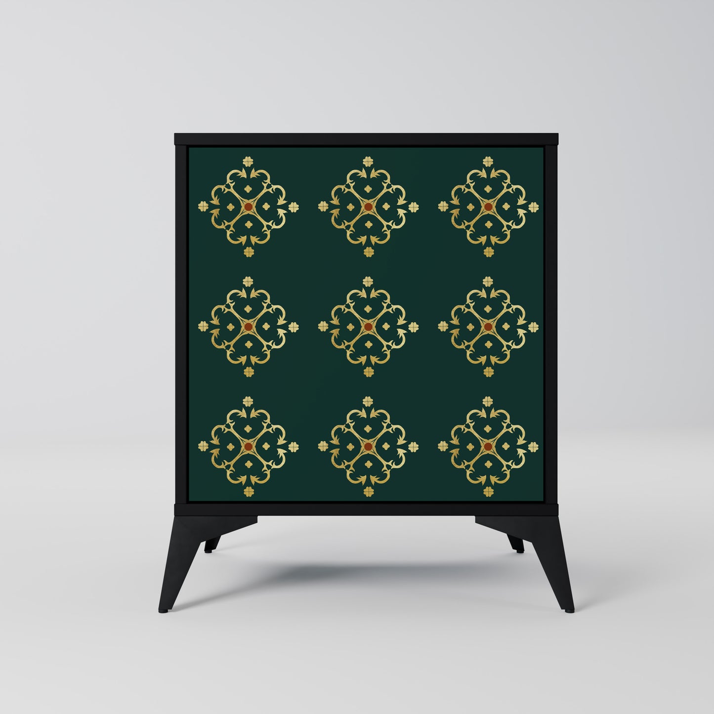 Credenza ROYAL MEDALLION a 1 anta con finitura nera