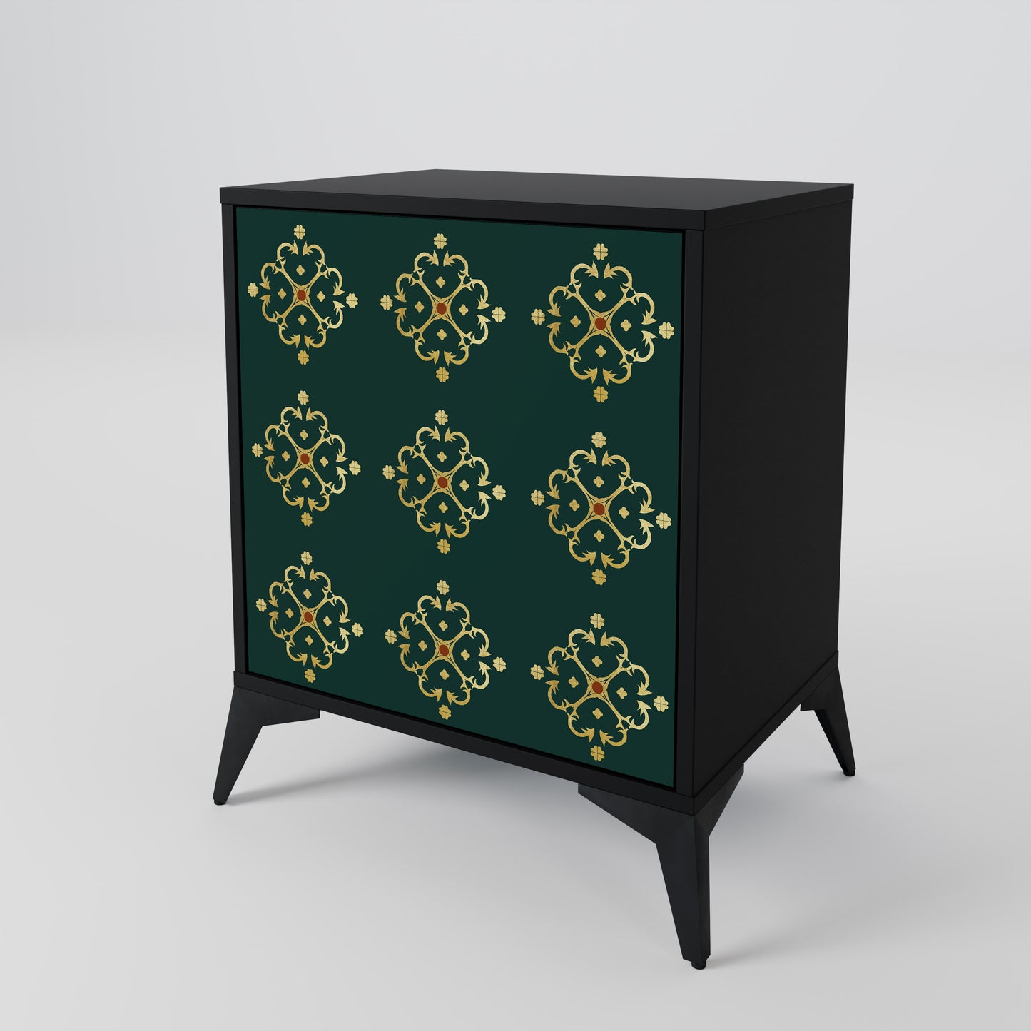 Credenza ROYAL MEDALLION a 1 anta con finitura nera