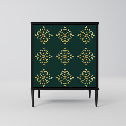 Credenza ROYAL MEDALLION a 1 anta con finitura nera