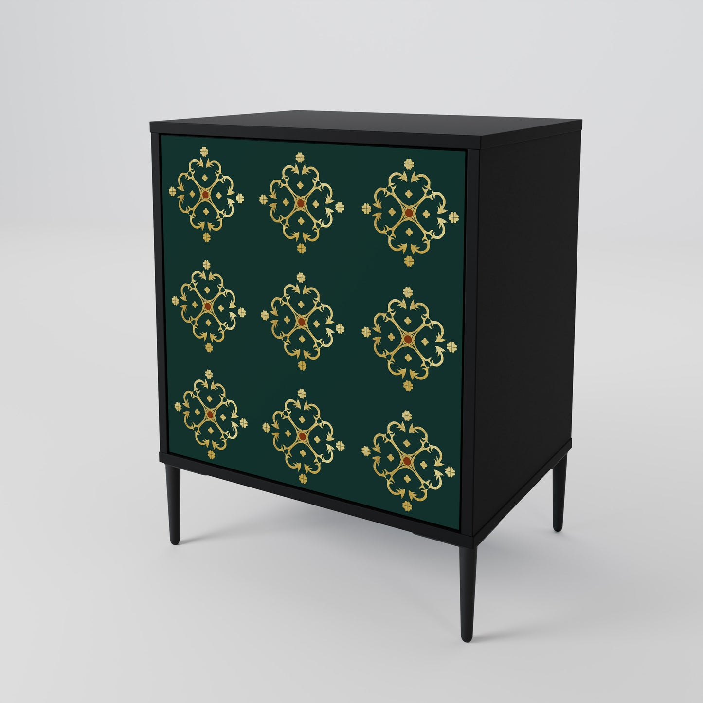 Credenza ROYAL MEDALLION a 1 anta con finitura nera