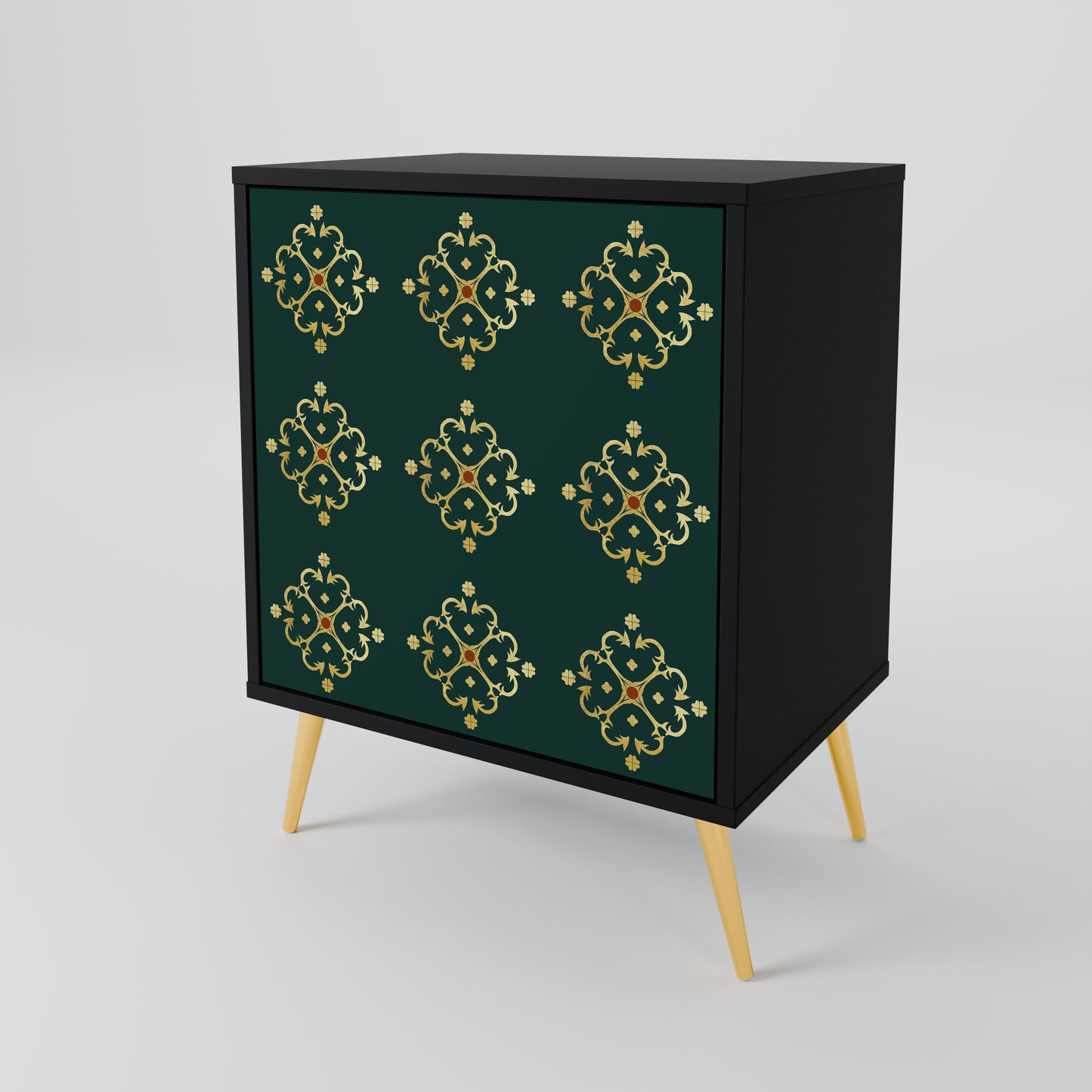 Credenza ROYAL MEDALLION a 1 anta con finitura nera