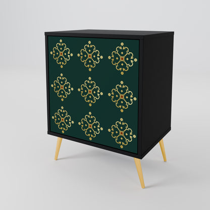 Credenza ROYAL MEDALLION a 1 anta con finitura nera