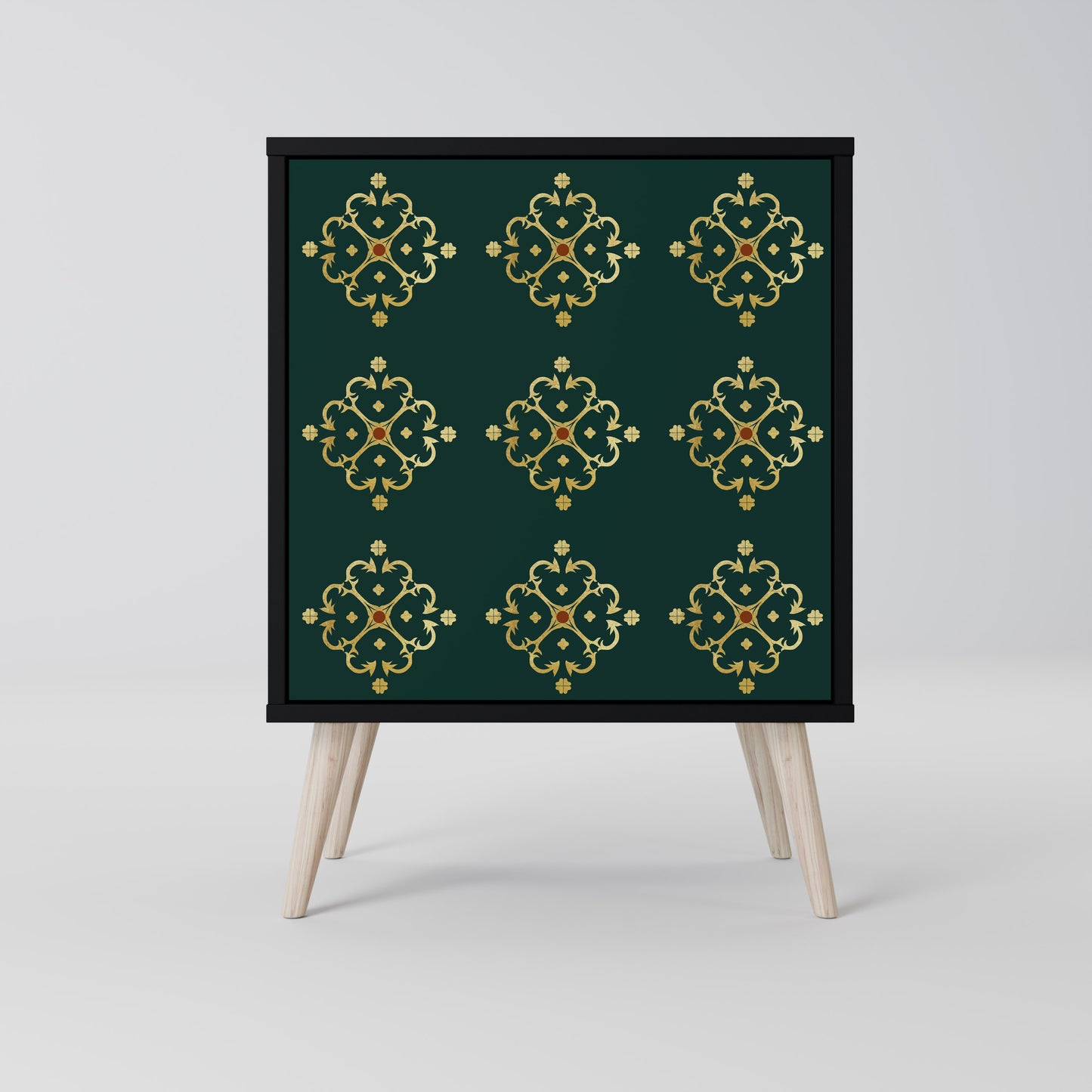 Credenza ROYAL MEDALLION a 1 anta con finitura nera