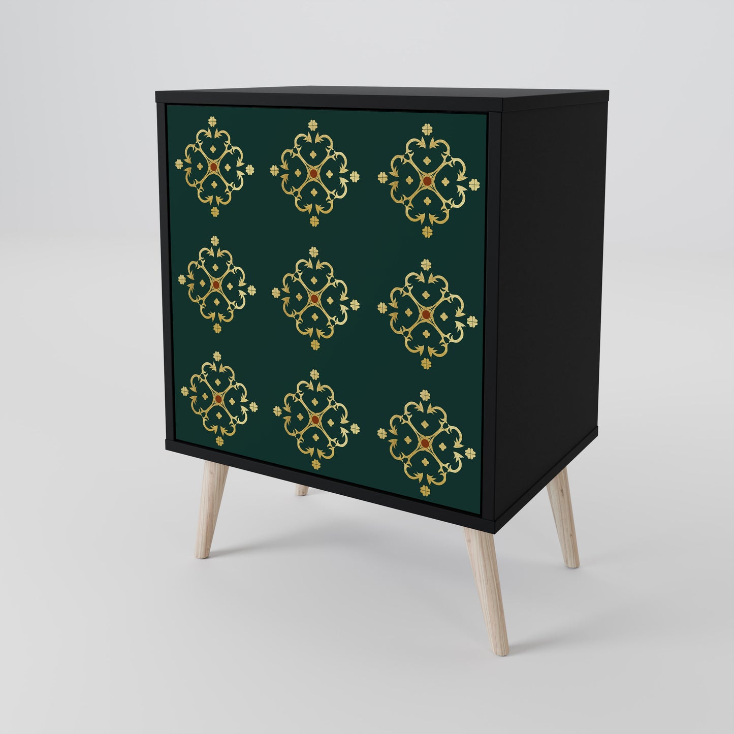 Credenza ROYAL MEDALLION a 1 anta con finitura nera