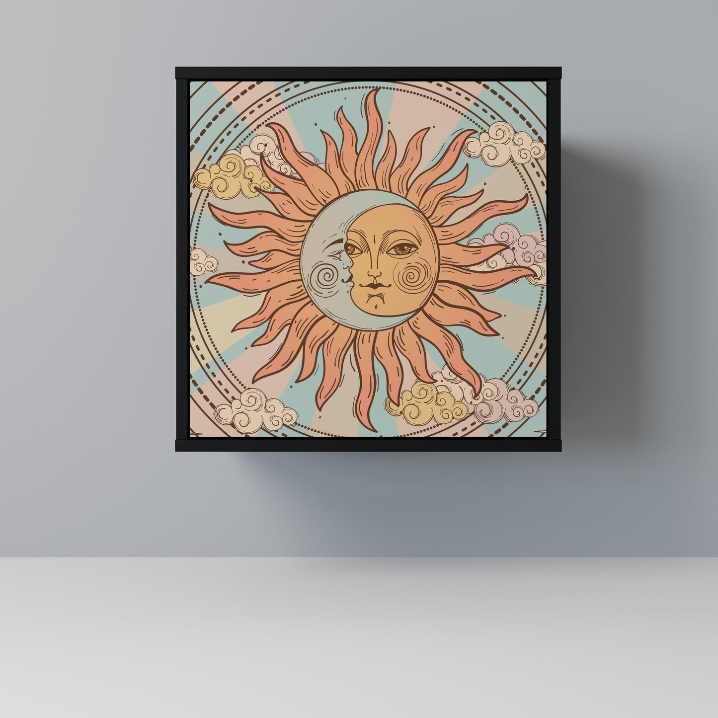 Credenza MYSTICAL STRUCTURE a 1 anta con finitura nera