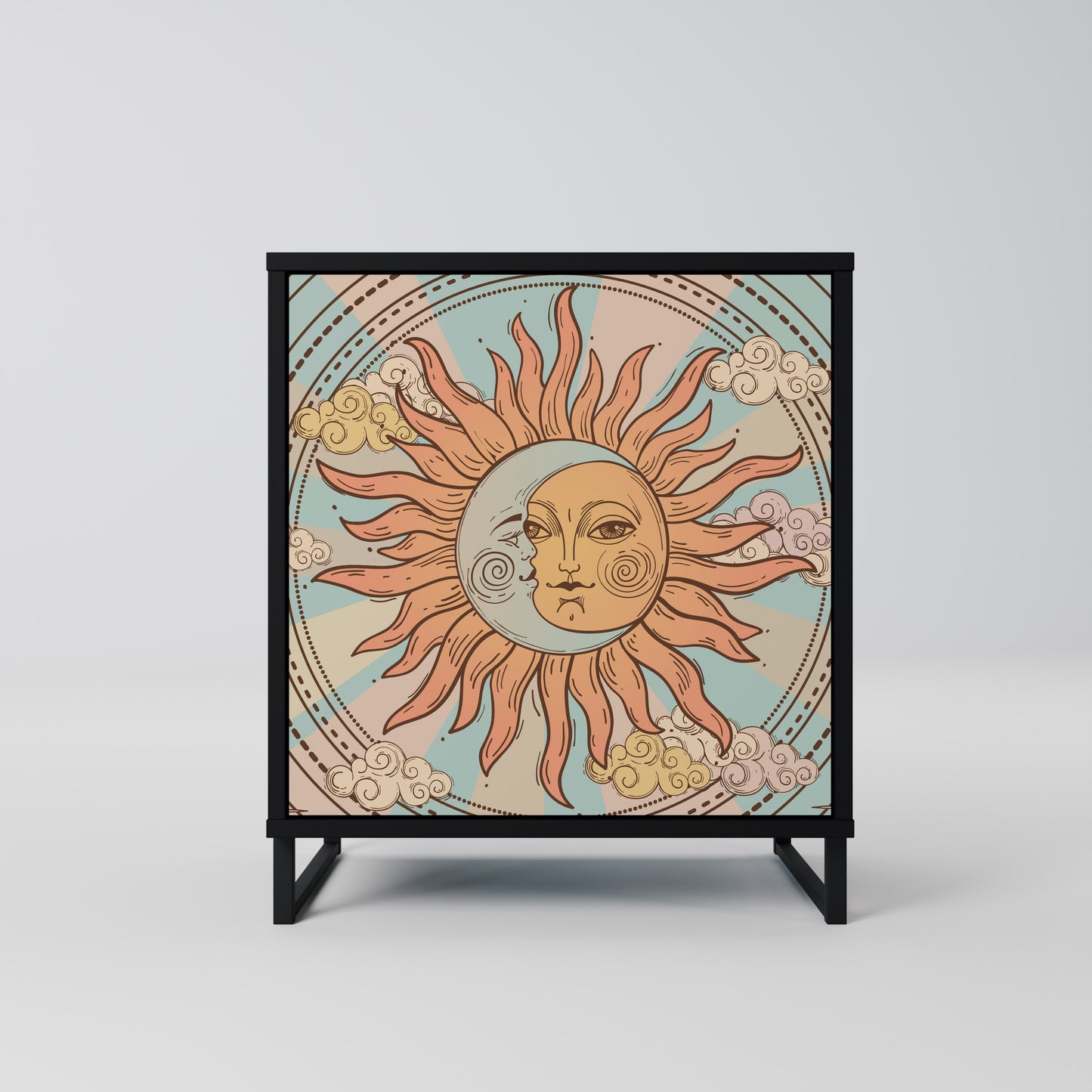 Credenza MYSTICAL STRUCTURE a 1 anta con finitura nera