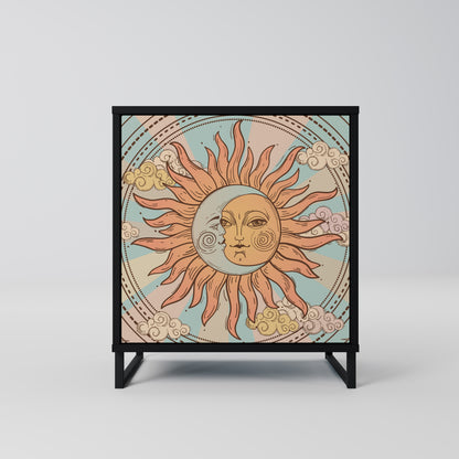 Credenza MYSTICAL STRUCTURE a 1 anta con finitura nera