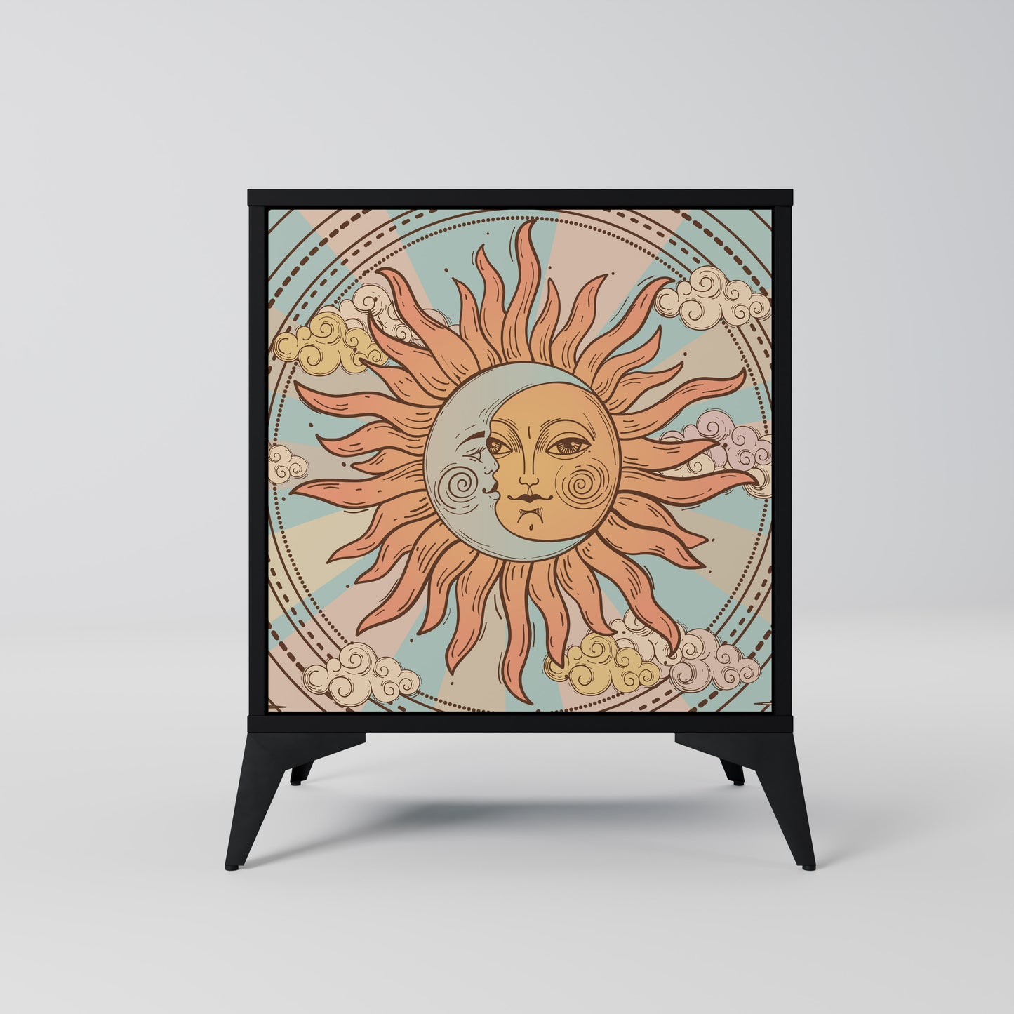 Credenza MYSTICAL STRUCTURE a 1 anta con finitura nera