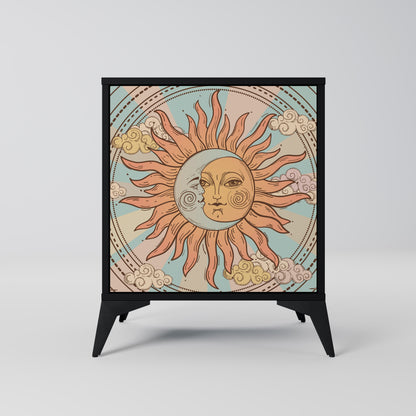 Credenza MYSTICAL STRUCTURE a 1 anta con finitura nera