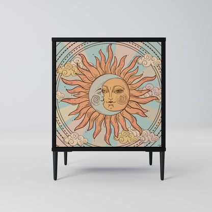 Credenza MYSTICAL STRUCTURE a 1 anta con finitura nera