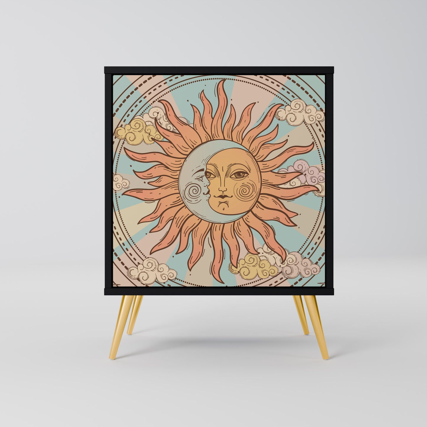 Credenza MYSTICAL STRUCTURE a 1 anta con finitura nera