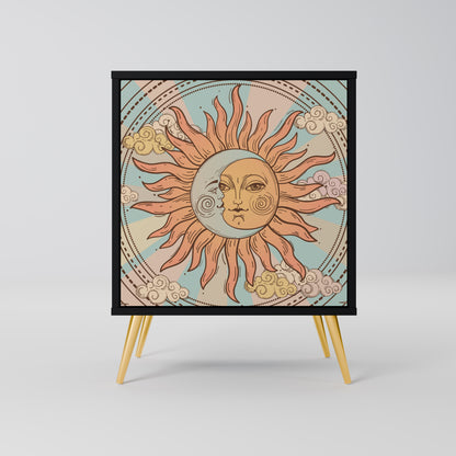 Credenza MYSTICAL STRUCTURE a 1 anta con finitura nera