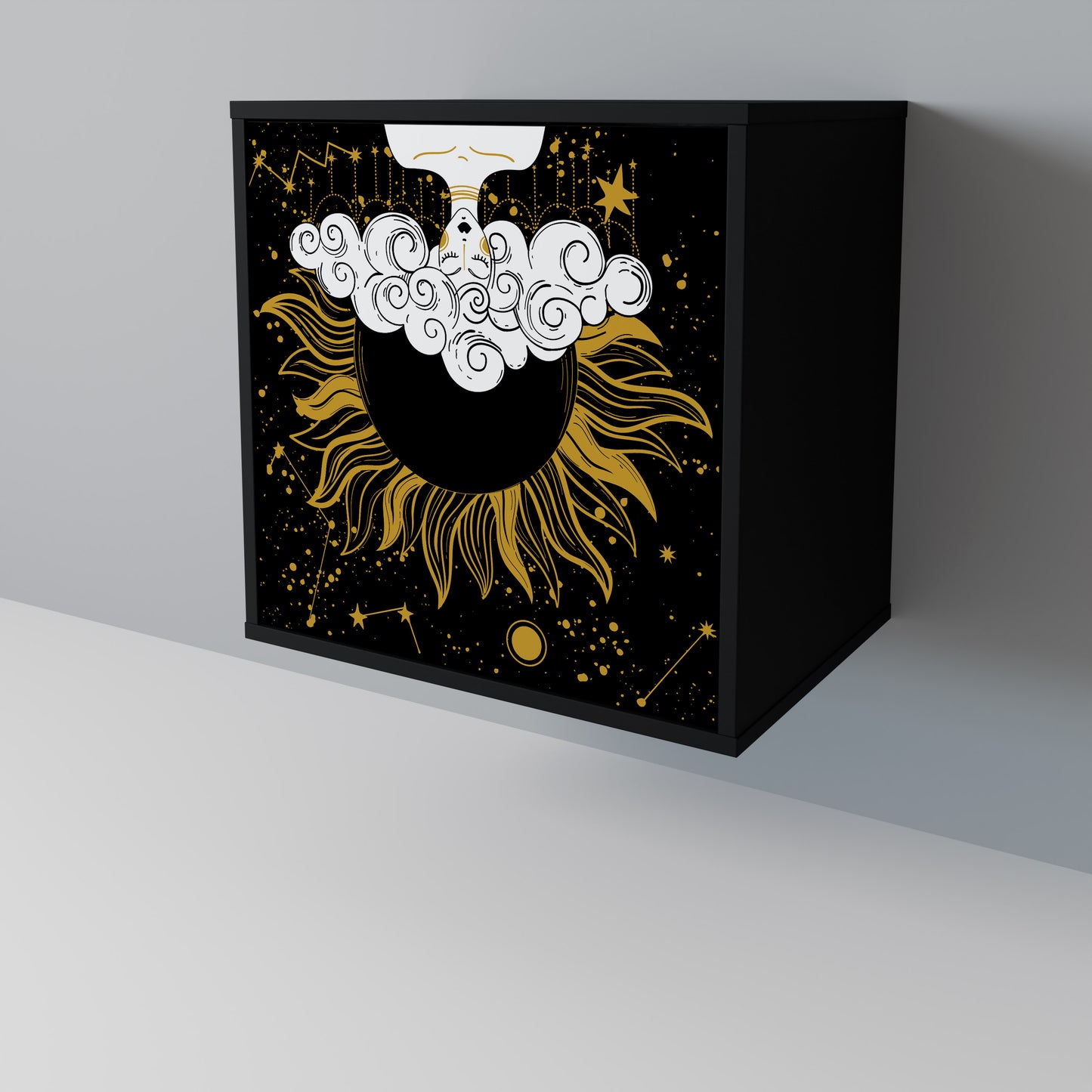 Credenza STELLAR CONSTELLATIONS a 1 anta con finitura nera