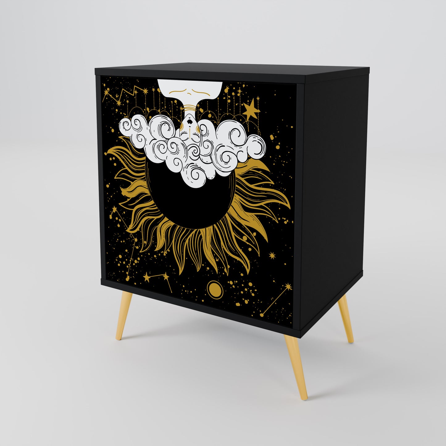 Credenza STELLAR CONSTELLATIONS a 1 anta con finitura nera