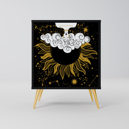 Credenza STELLAR CONSTELLATIONS a 1 anta con finitura nera