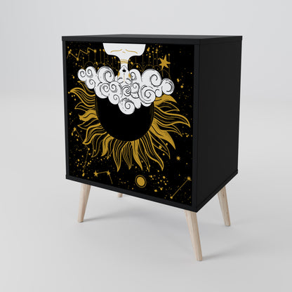 Credenza STELLAR CONSTELLATIONS a 1 anta con finitura nera